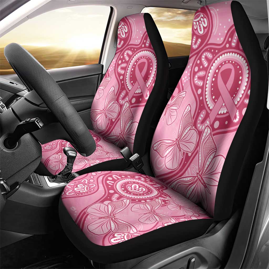 Australia Indigenous Car Seat Cover Breast Cancer Pink Aboriginal Butterfly