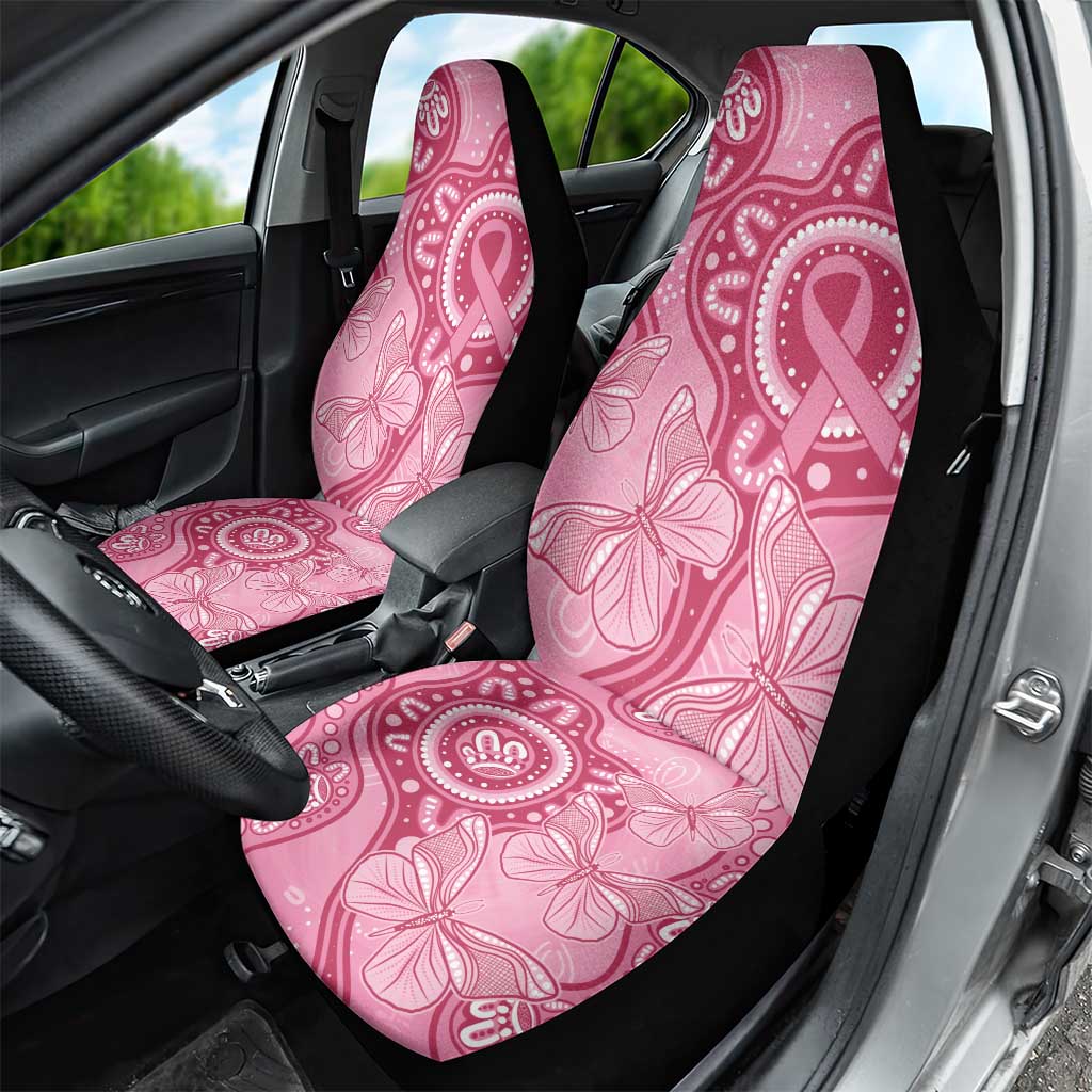 Australia Indigenous Car Seat Cover Breast Cancer Pink Aboriginal Butterfly