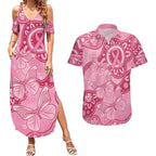 Australia Indigenous Couples Matching Summer Maxi Dress and Hawaiian Shirt Breast Cancer Pink Aboriginal Butterfly