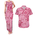 Australia Indigenous Couples Matching Tank Maxi Dress and Hawaiian Shirt Breast Cancer Pink Aboriginal Butterfly