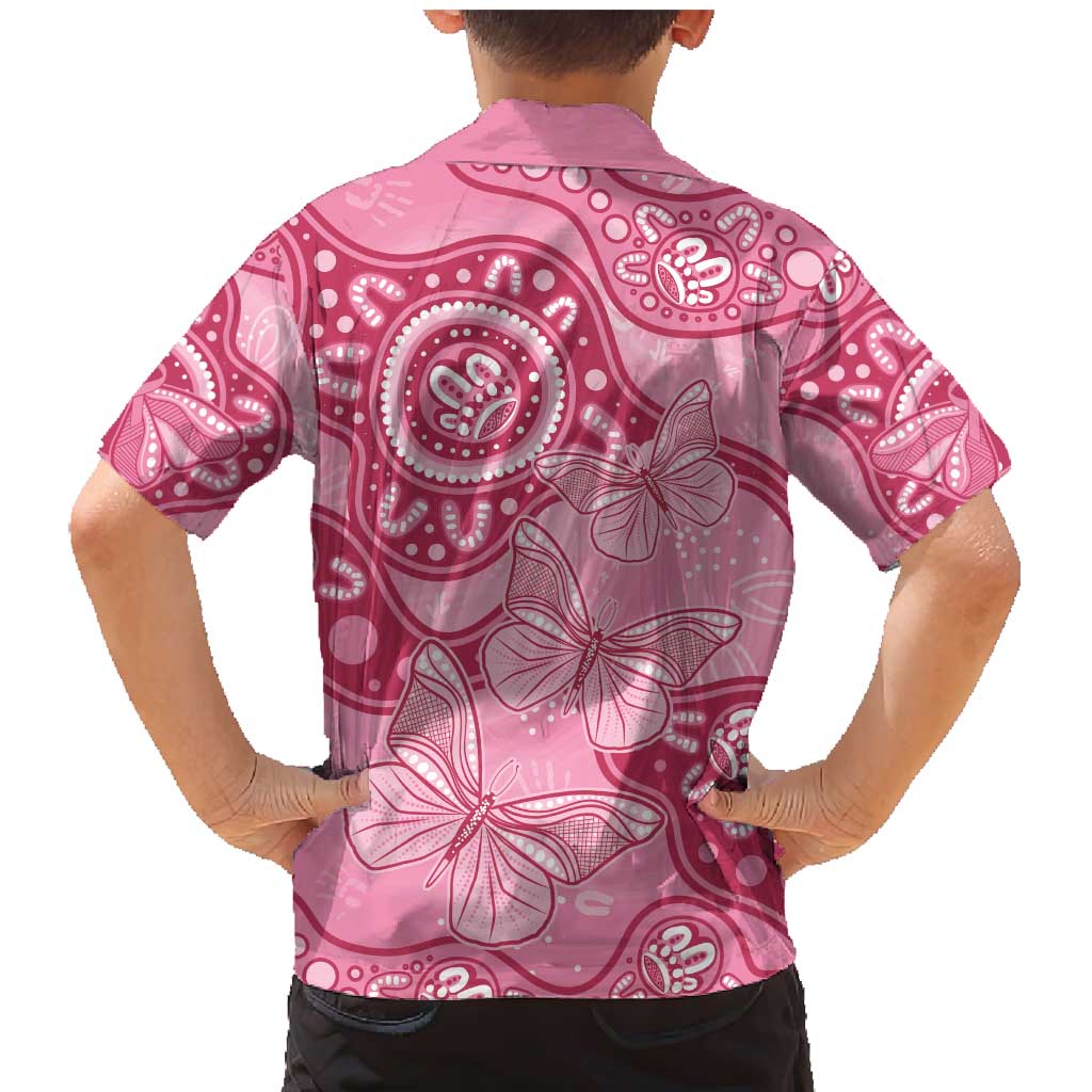 Australia Indigenous Family Matching Mermaid Dress and Hawaiian Shirt Breast Cancer Pink Aboriginal Butterfly