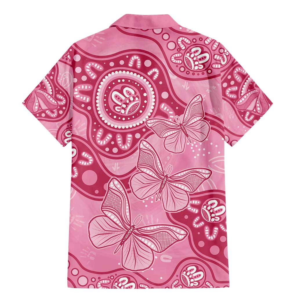 Australia Indigenous Family Matching Mermaid Dress and Hawaiian Shirt Breast Cancer Pink Aboriginal Butterfly