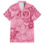 Australia Indigenous Family Matching Short Sleeve Bodycon Dress and Hawaiian Shirt Breast Cancer Pink Aboriginal Butterfly