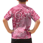 Australia Indigenous Family Matching Summer Maxi Dress and Hawaiian Shirt Breast Cancer Pink Aboriginal Butterfly
