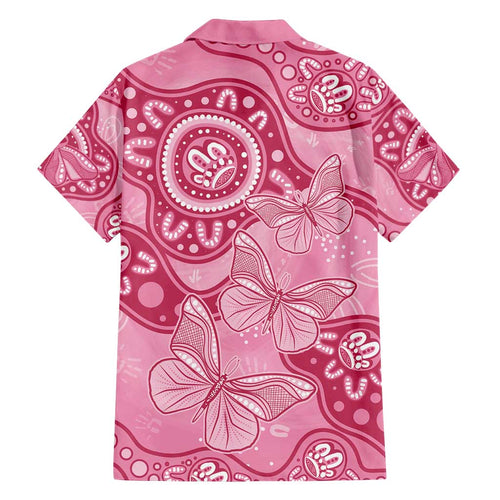 Australia Indigenous Family Matching Summer Maxi Dress and Hawaiian Shirt Breast Cancer Pink Aboriginal Butterfly