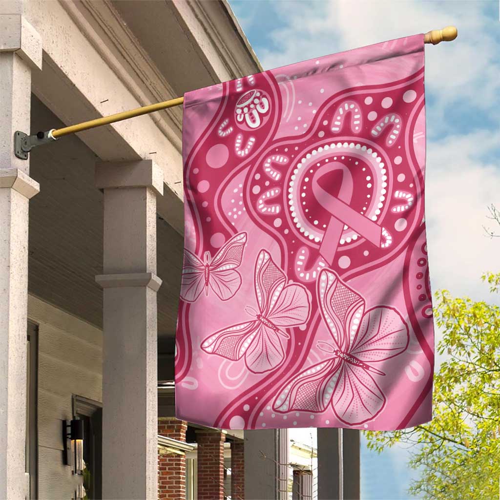 Australia Indigenous Garden Flag Breast Cancer Pink Aboriginal Butterfly