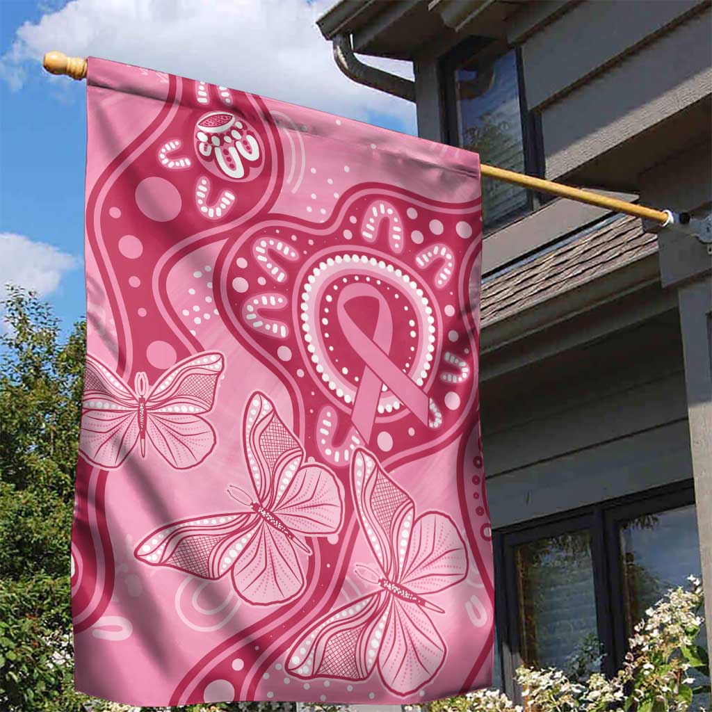 Australia Indigenous Garden Flag Breast Cancer Pink Aboriginal Butterfly
