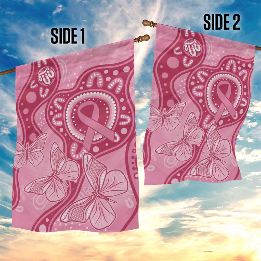 Australia Indigenous Garden Flag Breast Cancer Pink Aboriginal Butterfly