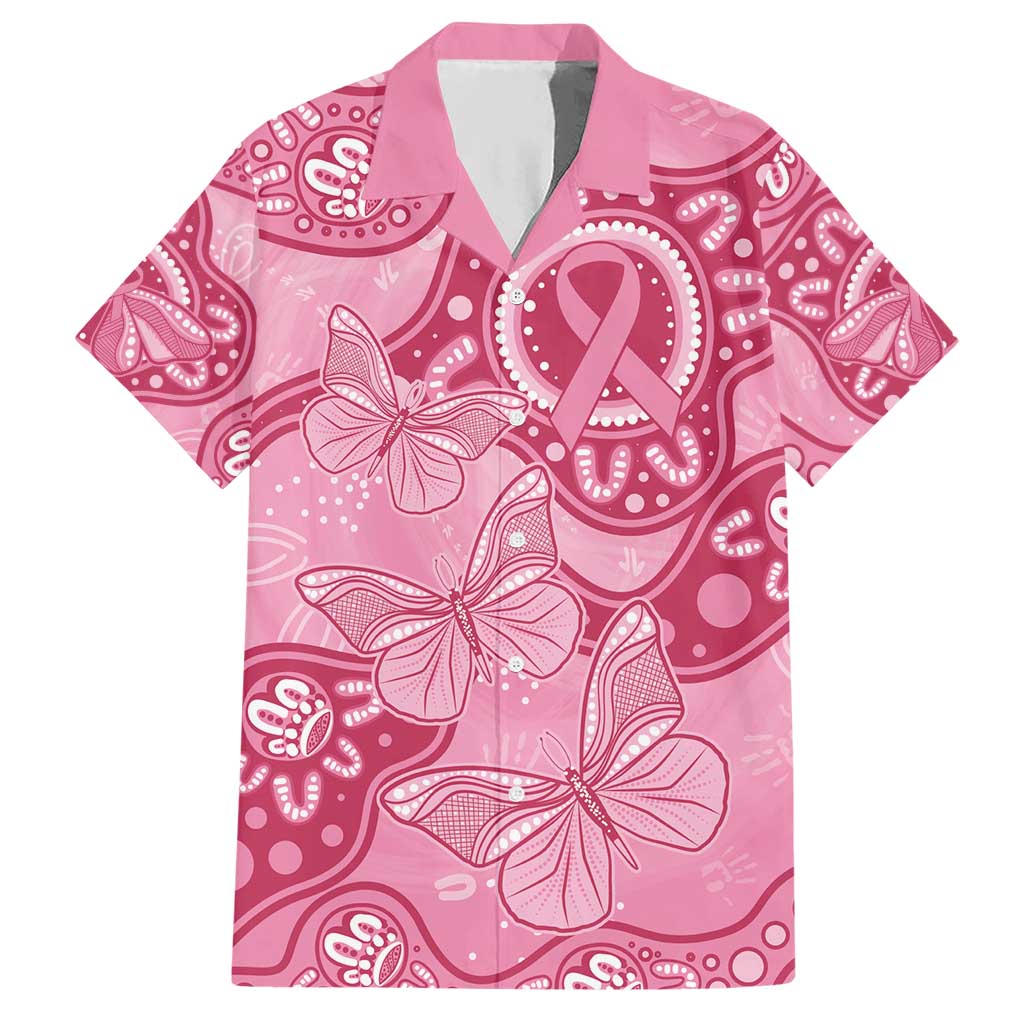 Australia Indigenous Hawaiian Shirt Breast Cancer Pink Aboriginal Butterfly
