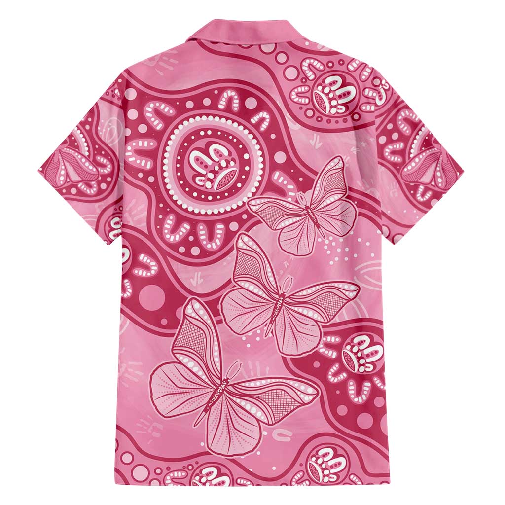 Australia Indigenous Hawaiian Shirt Breast Cancer Pink Aboriginal Butterfly