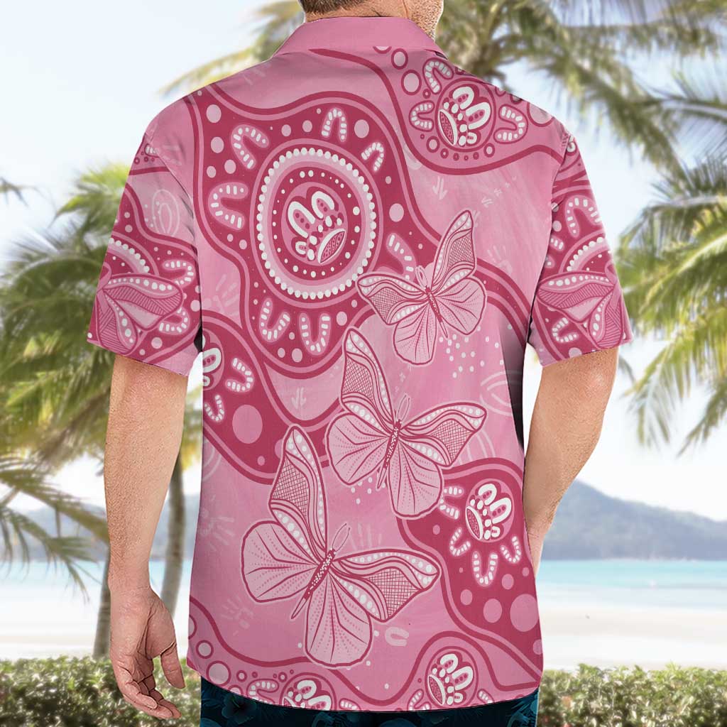 Australia Indigenous Hawaiian Shirt Breast Cancer Pink Aboriginal Butterfly