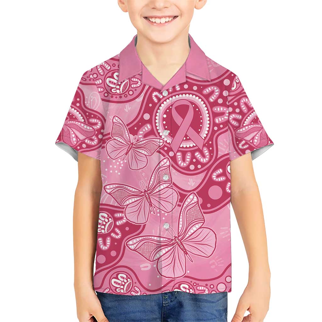 Australia Indigenous Hawaiian Shirt Breast Cancer Pink Aboriginal Butterfly