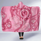 Australia Indigenous Hooded Blanket Breast Cancer Pink Aboriginal Butterfly