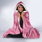 Australia Indigenous Hooded Blanket Breast Cancer Pink Aboriginal Butterfly