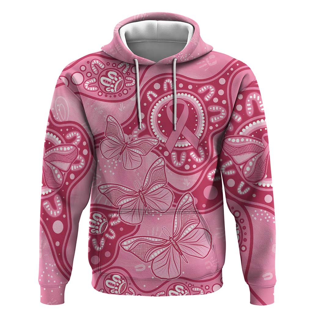 Australia Indigenous Hoodie Breast Cancer Pink Aboriginal Butterfly
