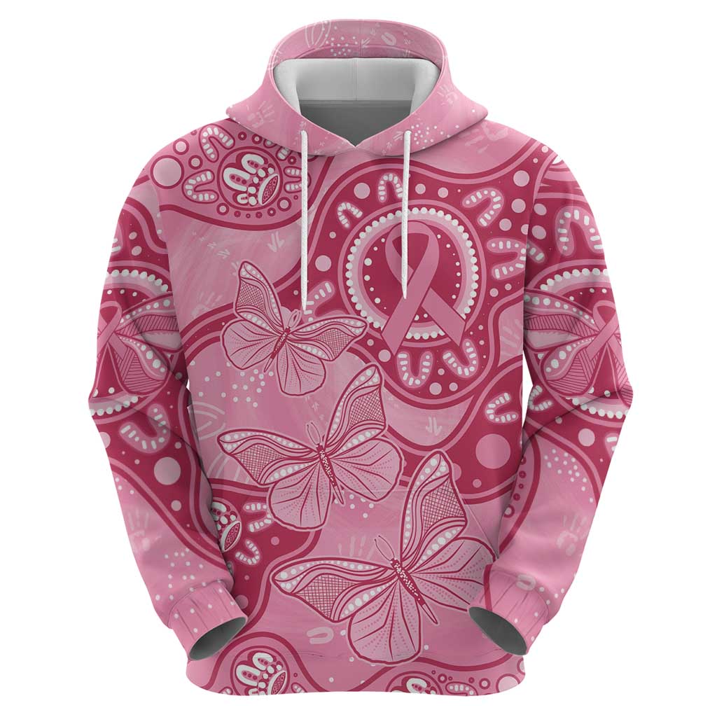 Australia Indigenous Hoodie Breast Cancer Pink Aboriginal Butterfly