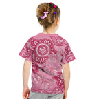 Australia Indigenous Kid T Shirt Breast Cancer Pink Aboriginal Butterfly