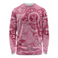 Australia Indigenous Long Sleeve Shirt Breast Cancer Pink Aboriginal Butterfly
