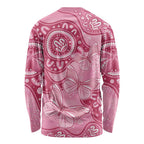 Australia Indigenous Long Sleeve Shirt Breast Cancer Pink Aboriginal Butterfly