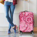 Australia Indigenous Luggage Cover Breast Cancer Pink Aboriginal Butterfly