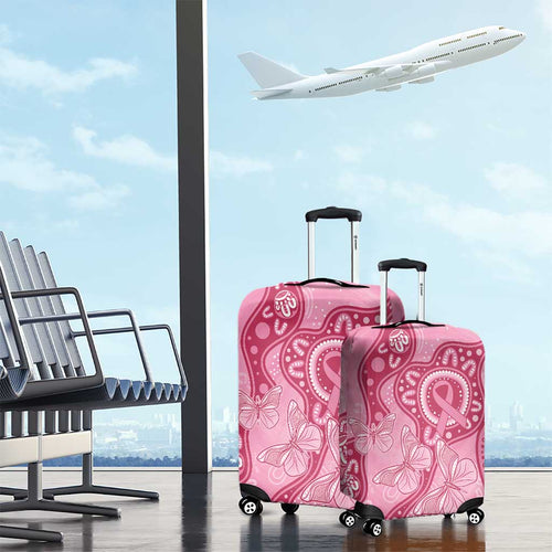 Australia Indigenous Luggage Cover Breast Cancer Pink Aboriginal Butterfly