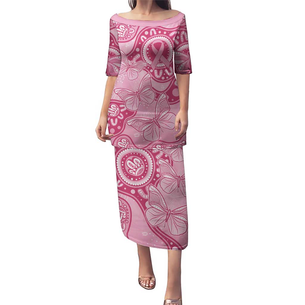 Australia Indigenous Puletasi Breast Cancer Pink Aboriginal Butterfly
