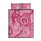 Australia Indigenous Quilt Bed Set Breast Cancer Pink Aboriginal Butterfly