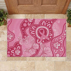 Australia Indigenous Rubber Doormat Breast Cancer Pink Aboriginal Butterfly
