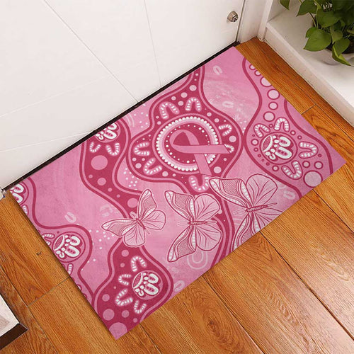 Australia Indigenous Rubber Doormat Breast Cancer Pink Aboriginal Butterfly