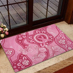 Australia Indigenous Rubber Doormat Breast Cancer Pink Aboriginal Butterfly