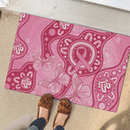Australia Indigenous Rubber Doormat Breast Cancer Pink Aboriginal Butterfly