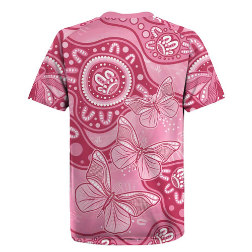 Australia Indigenous Rugby Jersey Breast Cancer Pink Aboriginal Butterfly