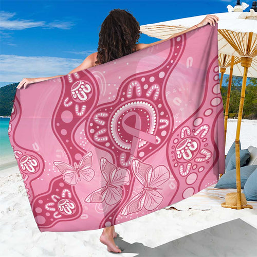 Australia Indigenous Sarong Breast Cancer Pink Aboriginal Butterfly