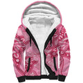 Australia Indigenous Sherpa Hoodie Breast Cancer Pink Aboriginal Butterfly