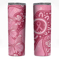 Australia Indigenous Skinny Tumbler Breast Cancer Pink Aboriginal Butterfly