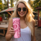 Australia Indigenous Skinny Tumbler Breast Cancer Pink Aboriginal Butterfly
