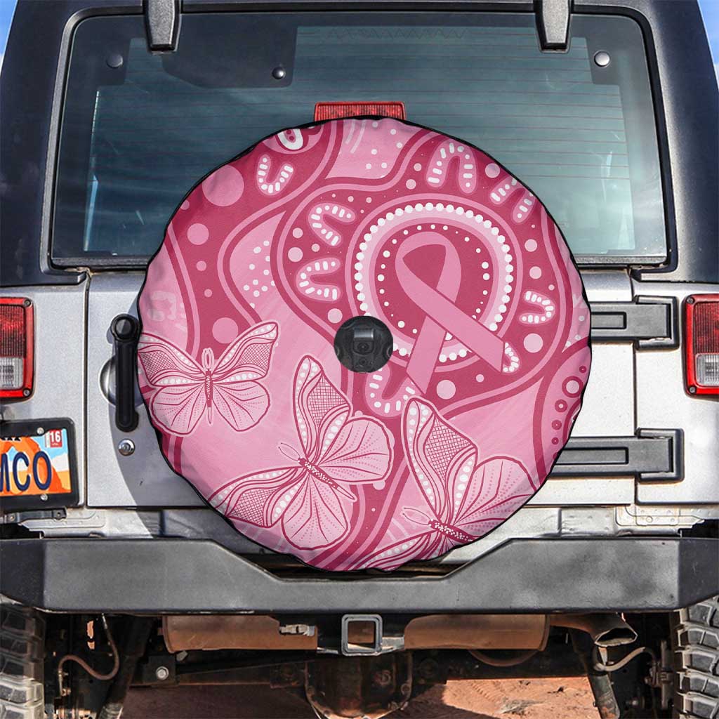 Australia Indigenous Spare Tire Cover Breast Cancer Pink Aboriginal Butterfly