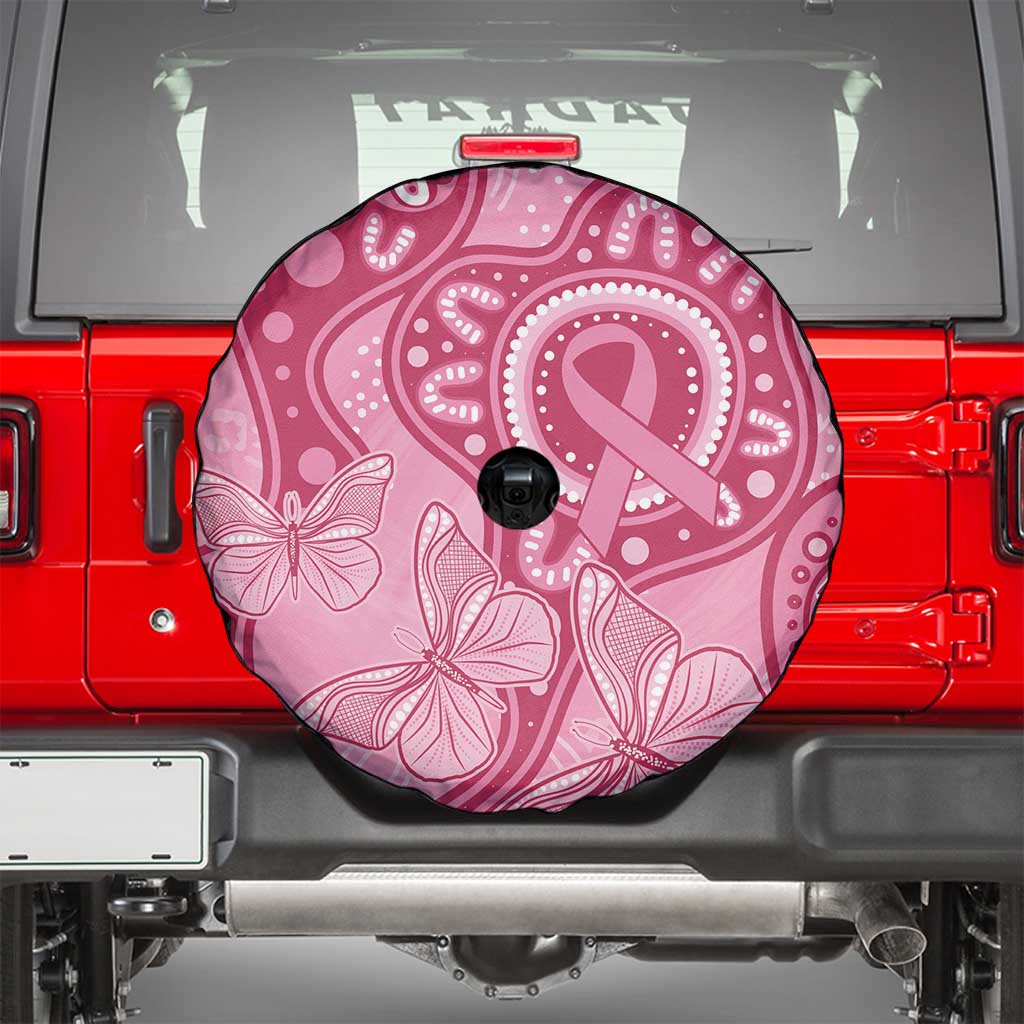 Australia Indigenous Spare Tire Cover Breast Cancer Pink Aboriginal Butterfly