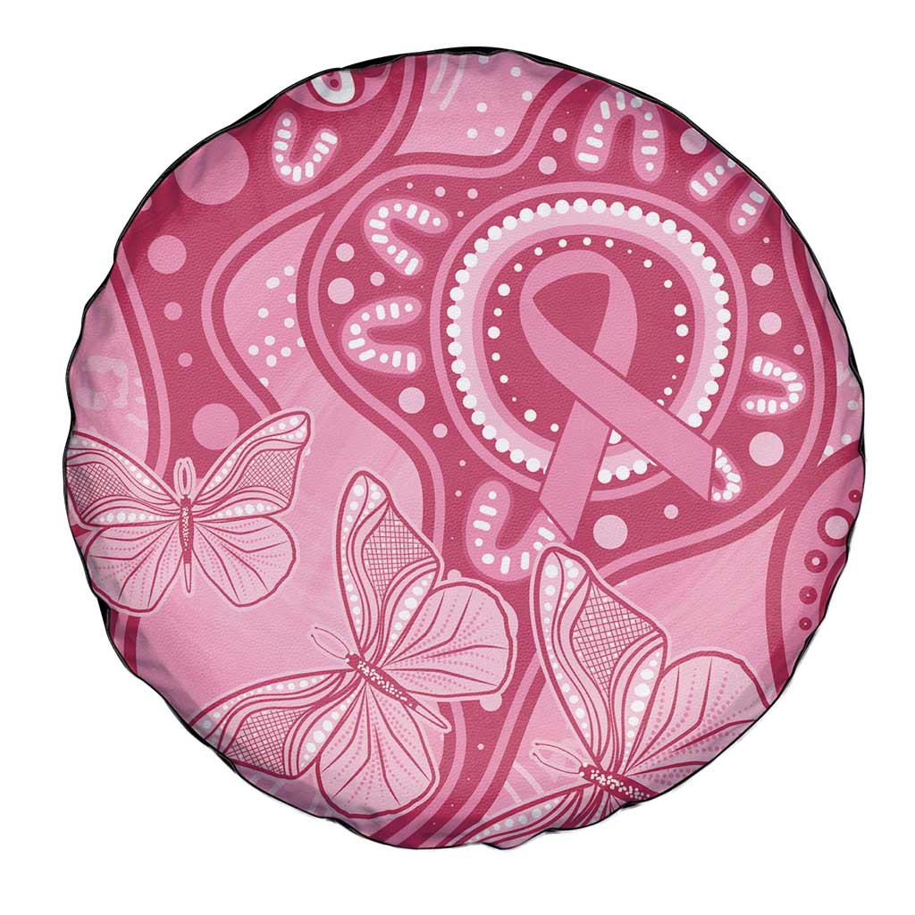 Australia Indigenous Spare Tire Cover Breast Cancer Pink Aboriginal Butterfly