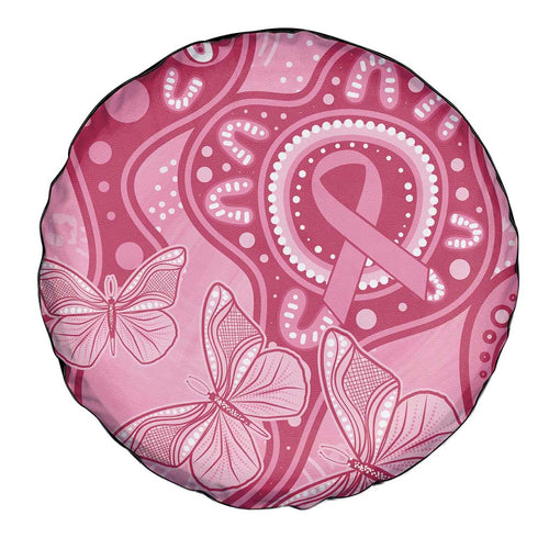 Australia Indigenous Spare Tire Cover Breast Cancer Pink Aboriginal Butterfly