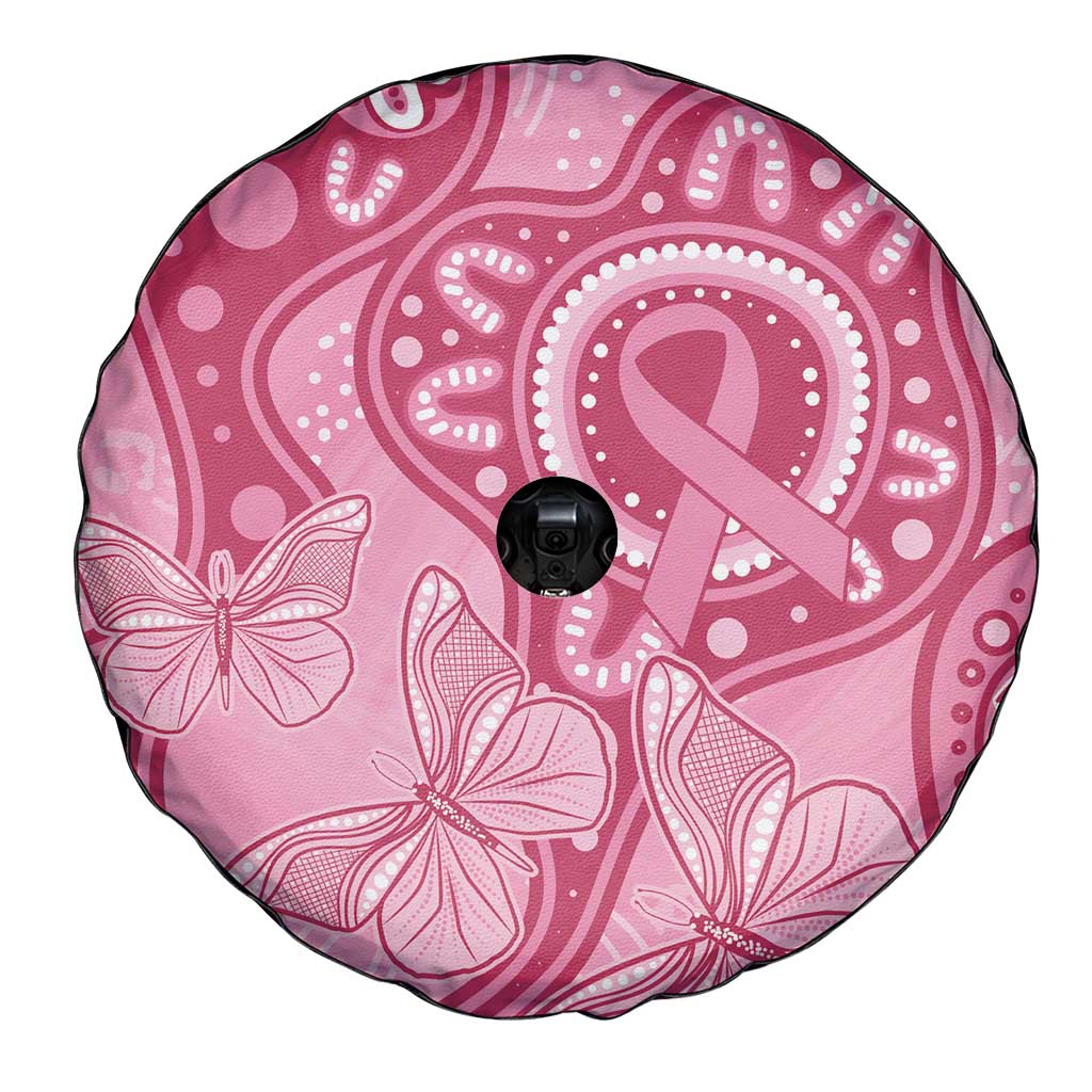 Australia Indigenous Spare Tire Cover Breast Cancer Pink Aboriginal Butterfly