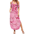 Australia Indigenous Summer Maxi Dress Breast Cancer Pink Aboriginal Butterfly