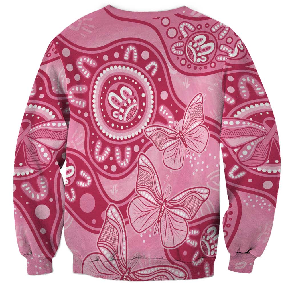 Australia Indigenous Sweatshirt Breast Cancer Pink Aboriginal Butterfly