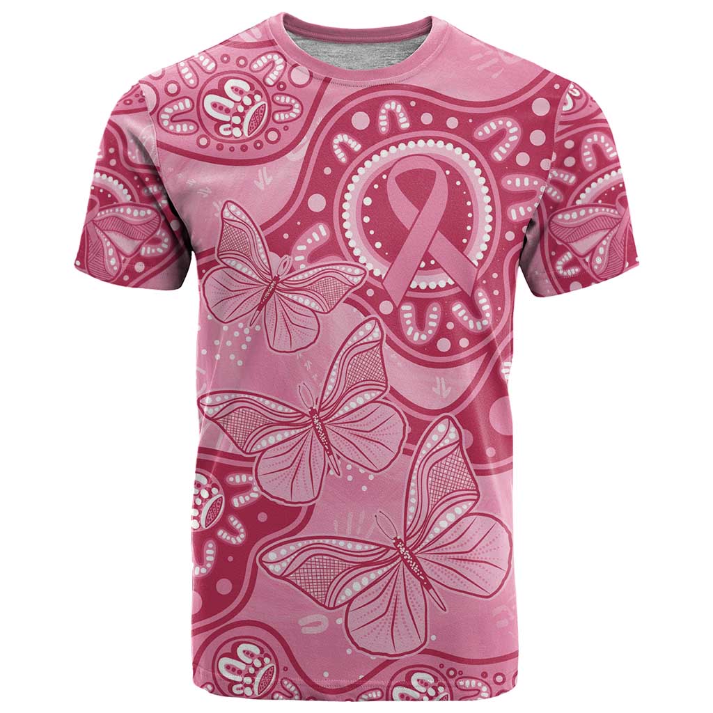 Australia Indigenous T Shirt Breast Cancer Pink Aboriginal Butterfly