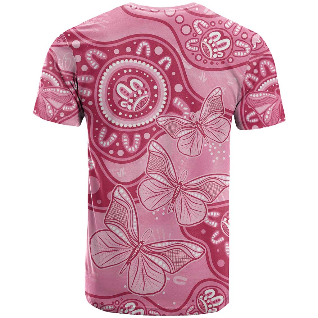 Australia Indigenous T Shirt Breast Cancer Pink Aboriginal Butterfly