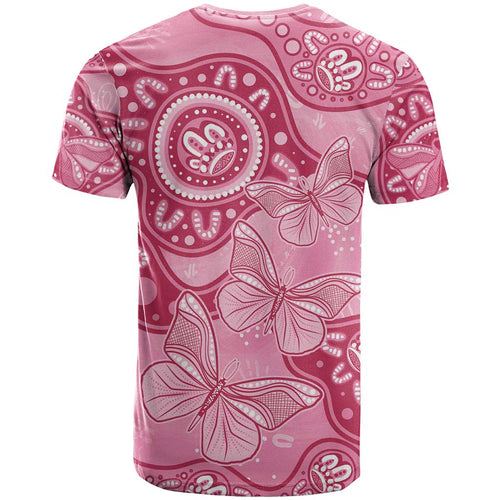 Australia Indigenous T Shirt Breast Cancer Pink Aboriginal Butterfly