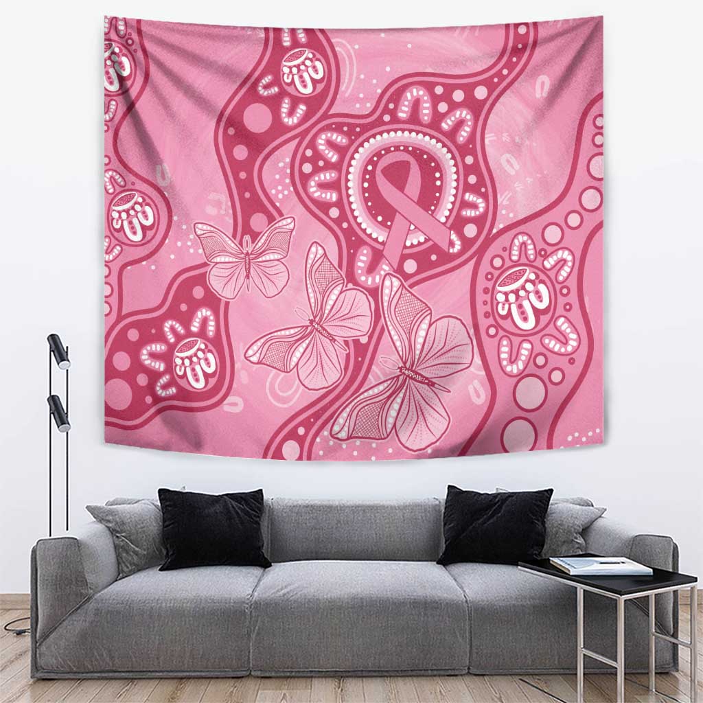 Australia Indigenous Tapestry Breast Cancer Pink Aboriginal Butterfly