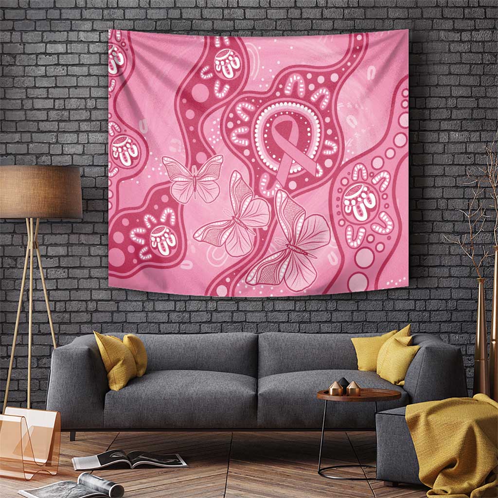 Australia Indigenous Tapestry Breast Cancer Pink Aboriginal Butterfly