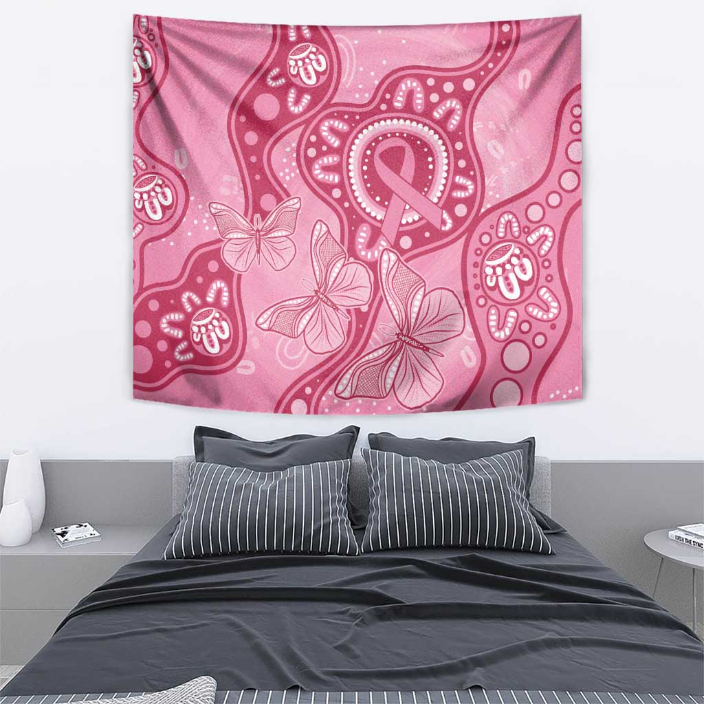 Australia Indigenous Tapestry Breast Cancer Pink Aboriginal Butterfly