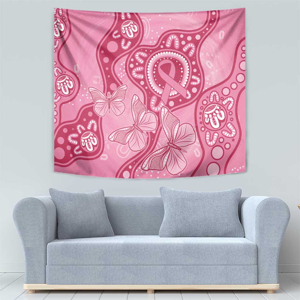 Australia Indigenous Tapestry Breast Cancer Pink Aboriginal Butterfly